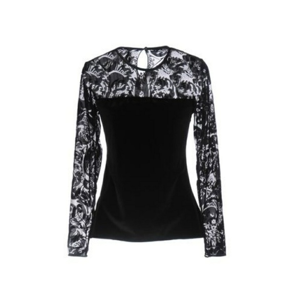 Pierre Mantoux Black Velvet and Mesh Top NWOT - Picture 1 of 6